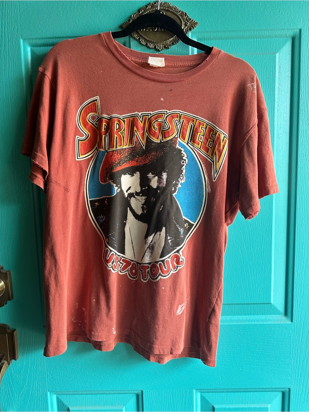Madeworn- Bruce Springsteen Graphic Tee Tour 78’ Rust color